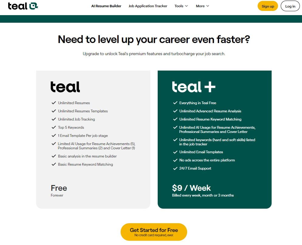 Teal Resume Builder